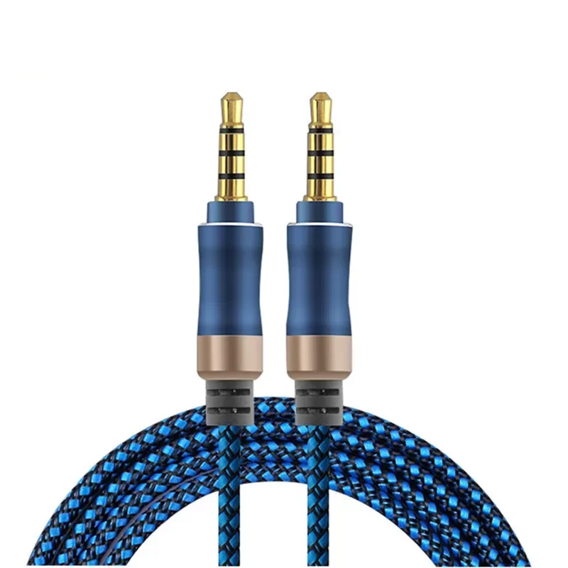 Cavo Audio Aux da 3.5mm con microfono 3.5 Jack connettore maschio a maschio a 4 poli Kable per linea di altoparlanti per Notebook per telefono cellulare da auto 1.5M