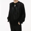Men's Korean Style Lazy Loose Hollow Thin Knitted Shirt Trendy 2024 Autumn Long Sleeve Pullover Sweater Shirts 2