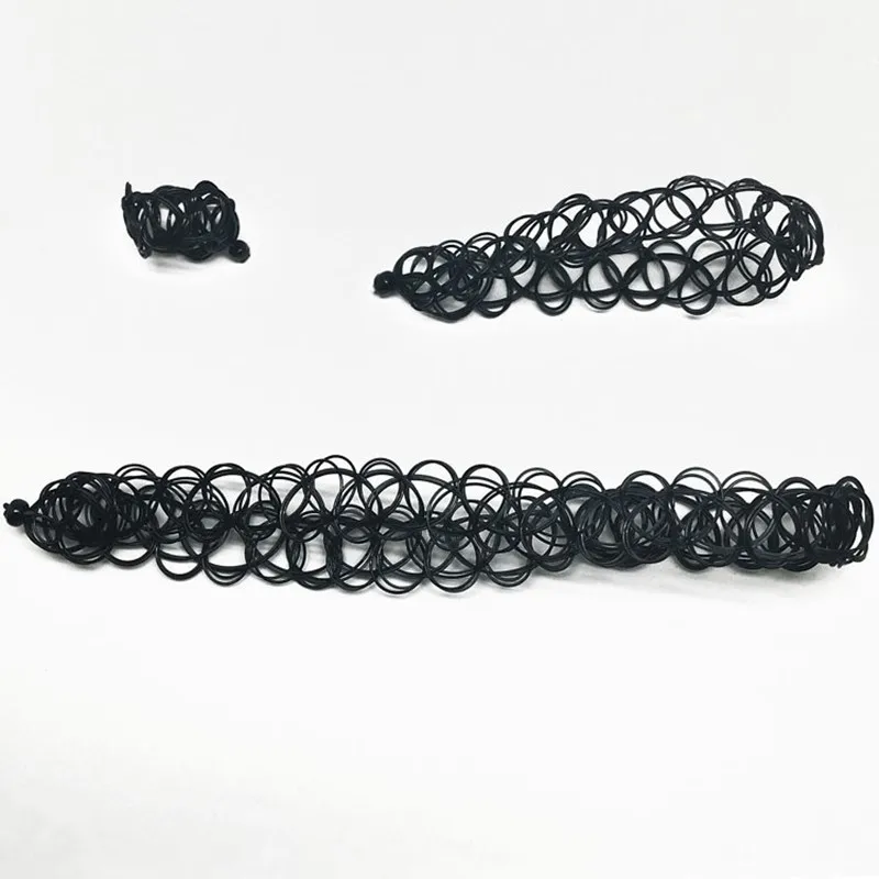XSDSLS 8-teiliges Choker Set - Elastische Tattoo Ketten Mit Armband & Ring Im 90er Style