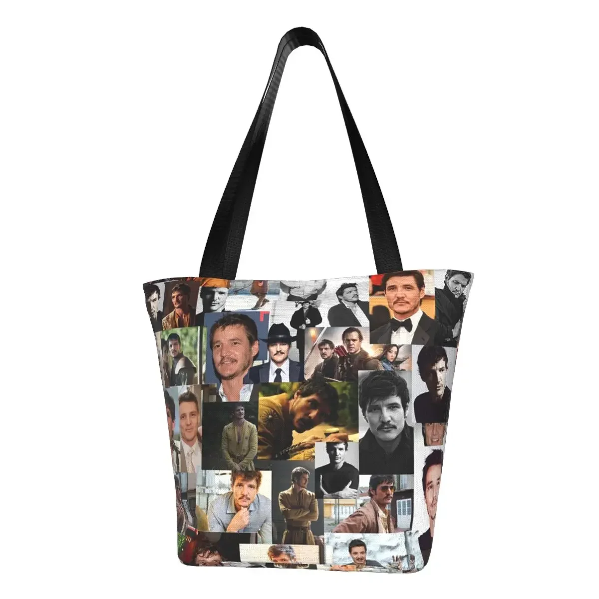 

Fashion Print Pedro Pascal Collage Shopping Tote Bag Recycling Canvas Shoulder Shopper Handbag