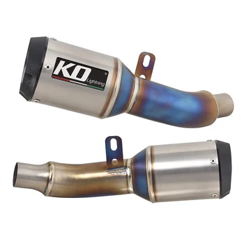 Motorcycle Exhaust Pipe Titanium Alloy Mufflers Escape Tips Blue Link Tube For QJMOTOR QJ800GS-G SRK800RR 2023