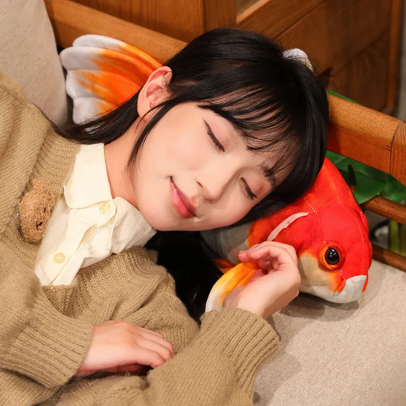 현실적인 금붕어 쿠션 베개, 거실과 침실을 위한 편안한 홈 데코레이션 장식품 선물