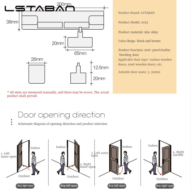 Adjustable Bedroom Door Closer Damping Buffer Wooden Door Flat Open Buffer Invisible Home Silent Hydraulic Closed