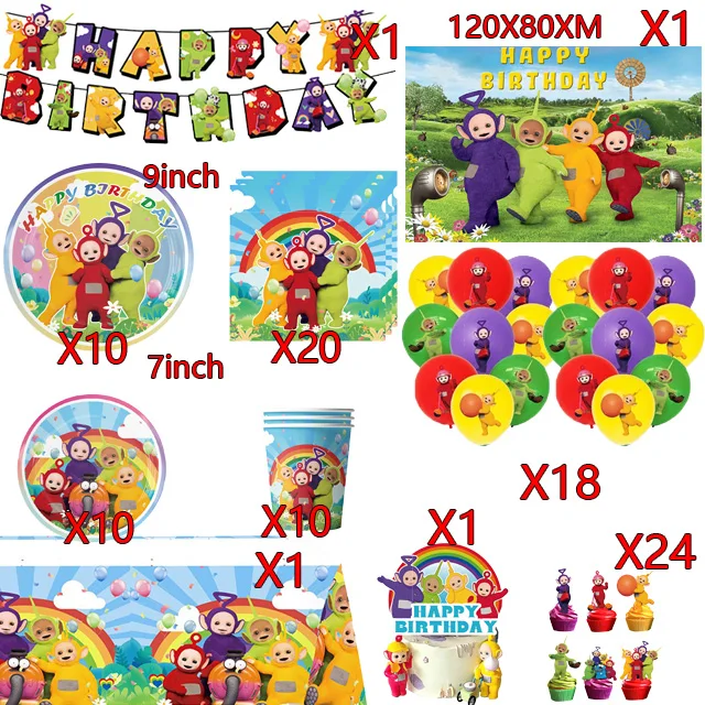 Teletubbies Geburtstagsparty-Dekorationen für Teletubbies-Themenpartys, Geburtstagsgeschenke für Jungen und Mädchen, Baby-Shower-Zubehör – Detail 6