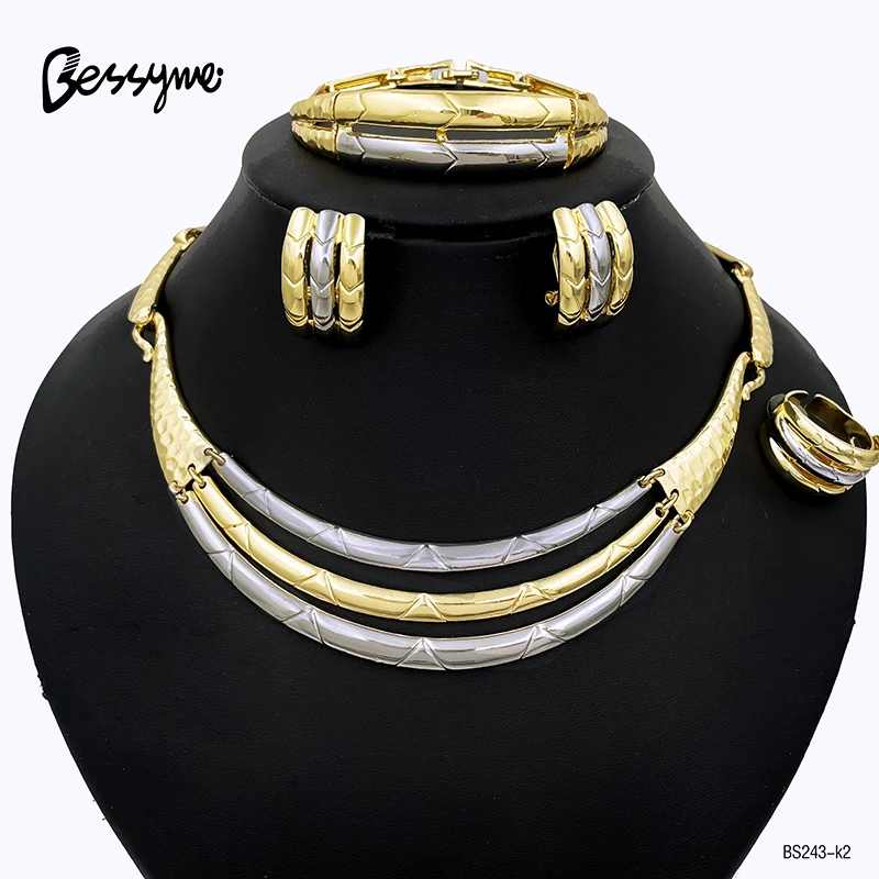 UniqueJewelrySetForWomenLuxury18KGoldPlatedDubaiJewelry