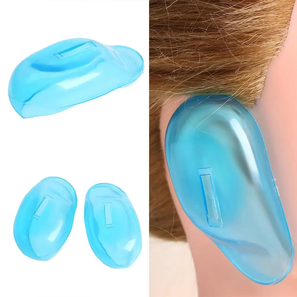 Hot New Barber Blue Color Clear Silicone Protect Ear Cover Noise Protector Salon Accessories Hair Dye Shield blue painters heat tape 50mm 30m 3d printers parts resistant high temperature polyimide adhesive part heated bed protect heating