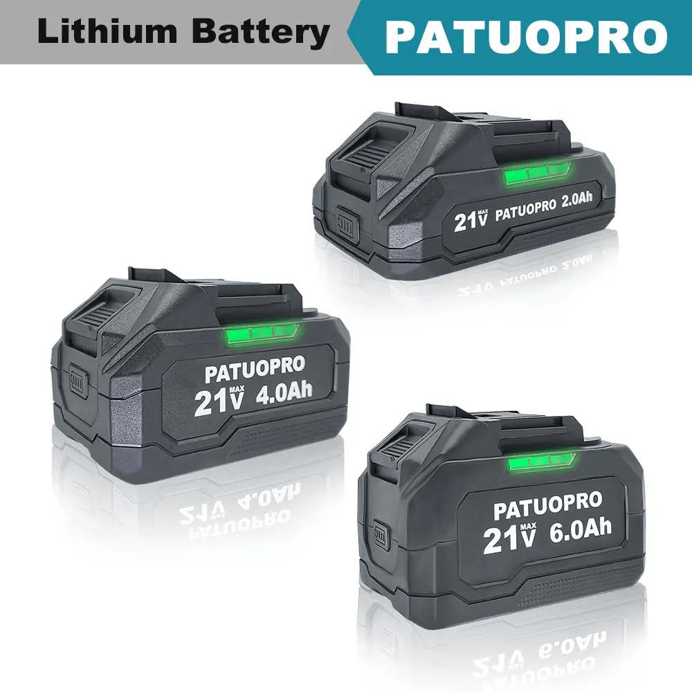PATUOPRO rechargeable lithium ion battery, 18 21V 2.0Ah 4.0Ah 6.0Ah for Makita 18V cordless wrench saw drill angle grinder blower screwdriver