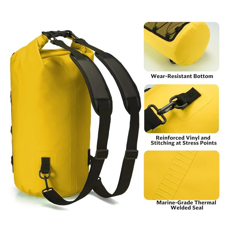 Waterproof Mesh Beach Dry Bag - Large Capacity Multi-Scene Carryall for Swimming Camping Drifting with Quick-Drain Design