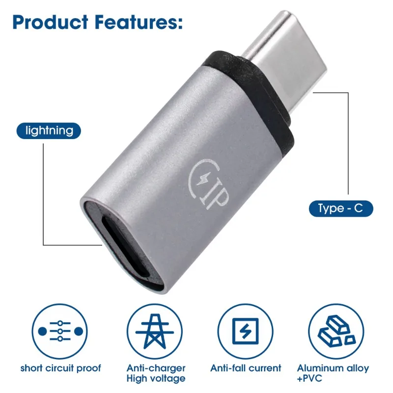 IOS To Type C Converter Fast Charger Adapter Lightning Female To USB C Male Cable Converter Quick Data Transfer Connector 5/1PCS usb to type c adapter ios to type c adapter
