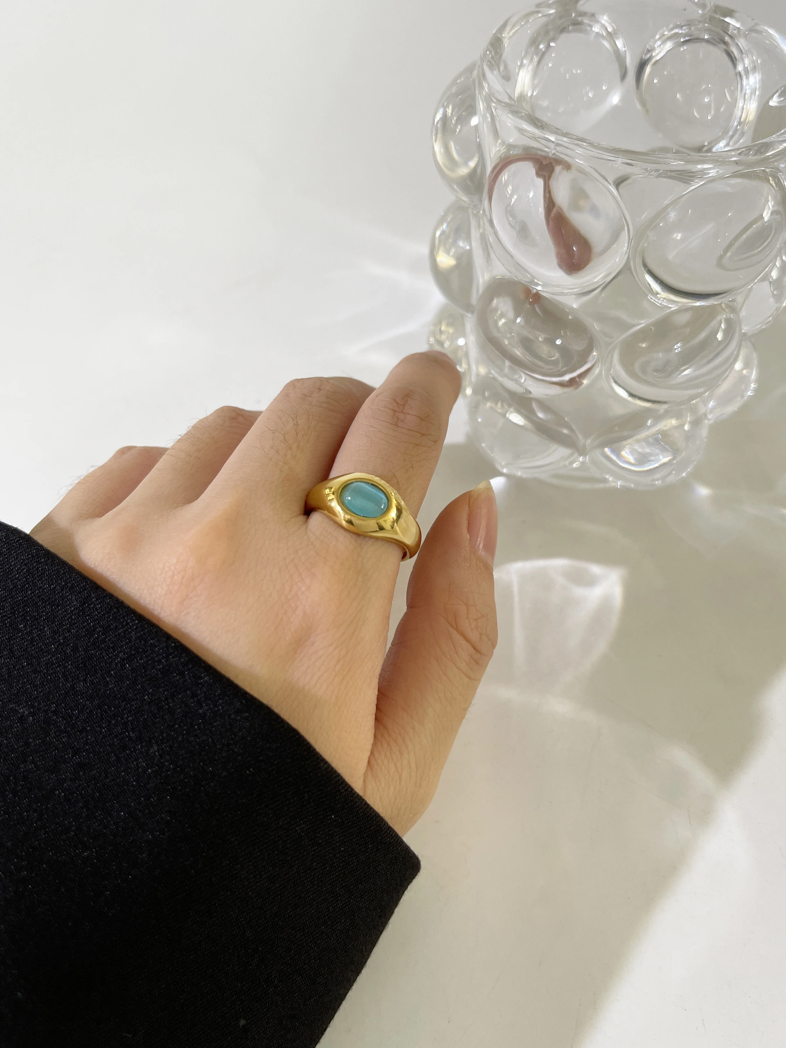 Steampunk New Gold dragon eye Ring Vintage Cat eye jewelry Gift Women