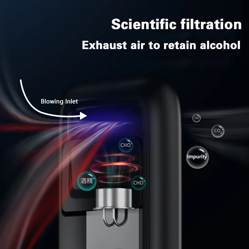 New Portable Non-Contact Alcohol Breath Tester with Digital Display Screen USB Rechargeable Breathalyzer Analyzer High Accuracy