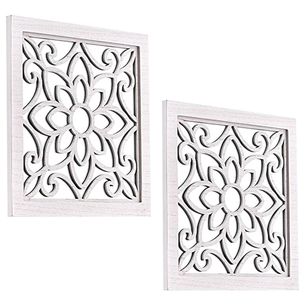 

2pcs Rustic Square Wall Mirrors Farmhouse Accent Mirrors Pane Mirrors for Living Room