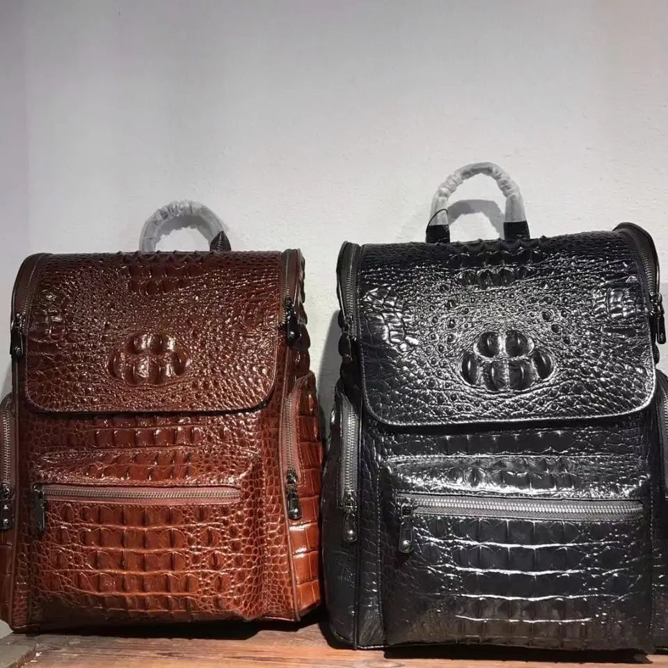 Genuine Alligator Skin Backpack, Luxury Backpack for Men