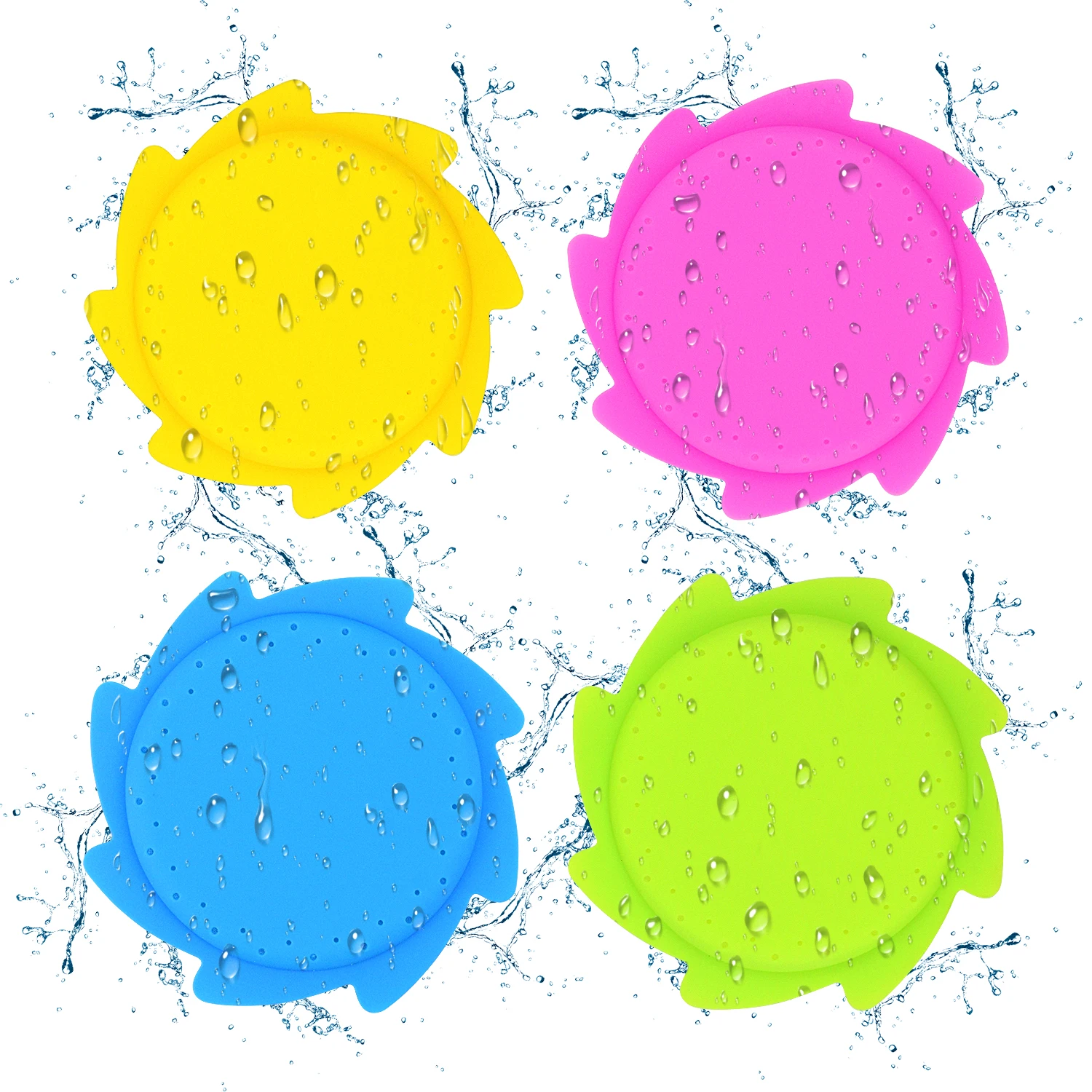 Splash Water Flying Disc Toys, Soft Water Splashing Toy for Kids in 4 Bright Colors, Outdoor Summer Toys for Kids and Adults