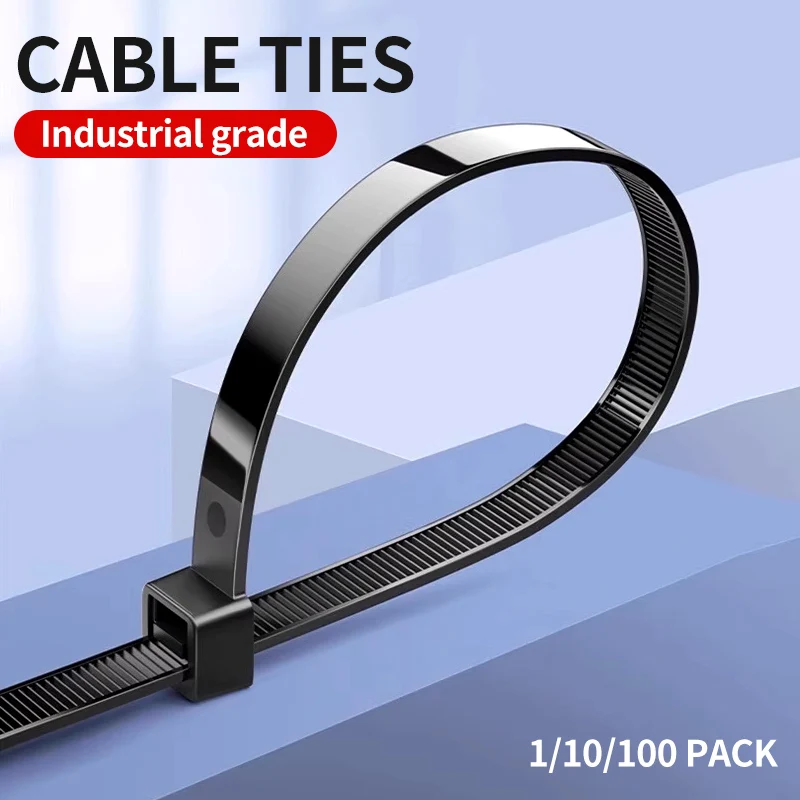 Pack of 1000/250Pcs Nylon Cable Tie Self-locking Wire Zip Ties Set Kit 3*100 3*150 4*200 Supply Fasteners Hardware Cable Ties