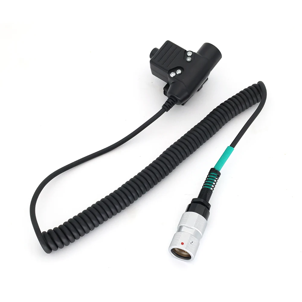 

6 pin U94 PTT Cable NATO Plug Walkie Talkie Headset Adapter for PRC-152 two way radio