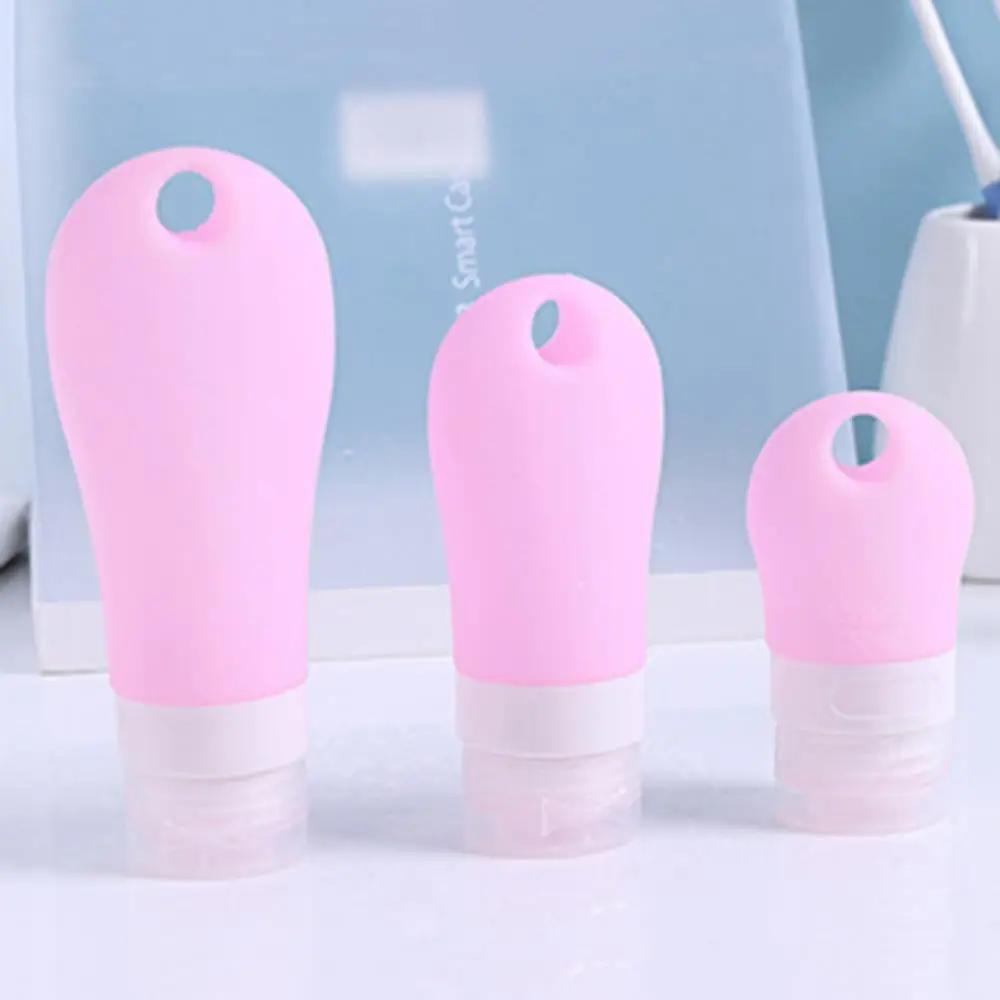 38/60/90ml Refillable Travel Bottle Silicone Storage Bottles Hanging Hole Lotion Shampoo Shower Gel Refillable Empty Bottle 4Pcs