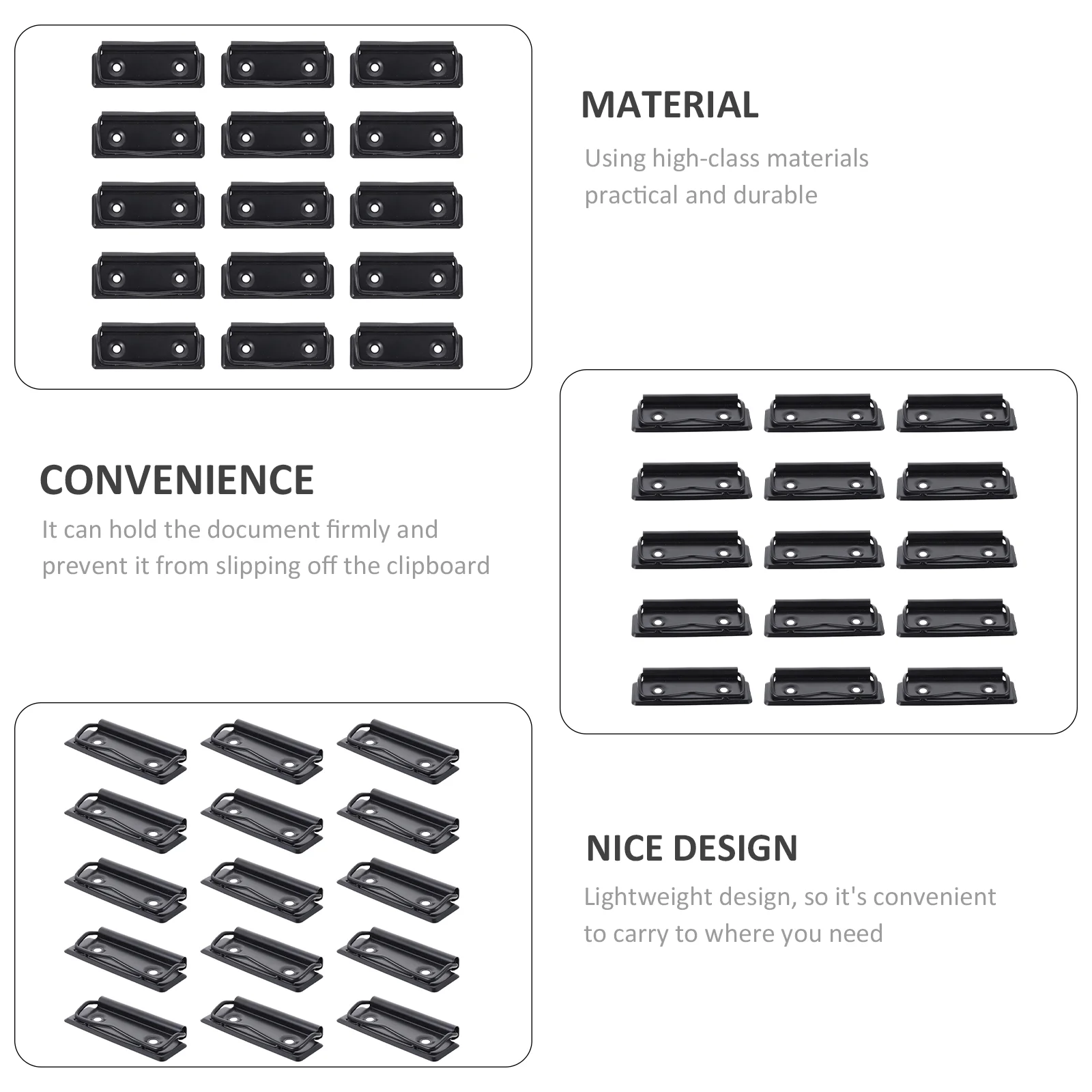 15 Pcs Stationery Board Clips A4 File Holders Notice Binders Iron Paper Office Supplies Metal Craft Project Clipboard Filing 5
