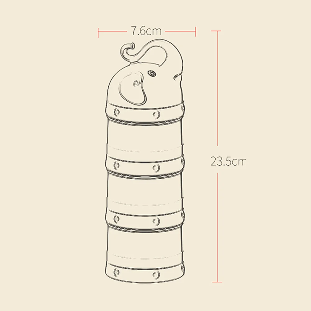3-Layer Cartoon Baby Formula Milk Storage Container Portable Travel Cereal Powder Dispenser