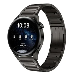 Luxury 22mm Stainless Steel Watch Strap - Elegant Metal Bracelet for Huawei GT6Pro 46mm (Titanium grey - 3)