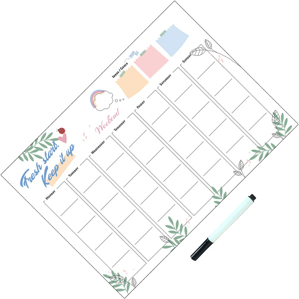 

Weekly Whiteboard Dry Erase Calendar Magnetic Refrigerator Fridge Childrens Removable Decals Calendar Whiteboard Advent Planner