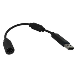 Replacement USB Breakaway Cable Adapter for Xbox 360 Wired Controllers (Black)