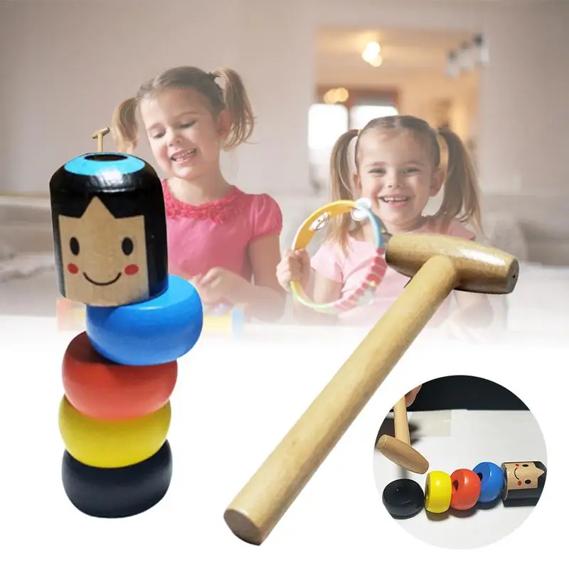 

Funny Wooden Magic Toy Daruma Mr Immortal Toy Unbreakable Wooden Man Fun ToyKid Child Gift New Early Educational Gift Accessory