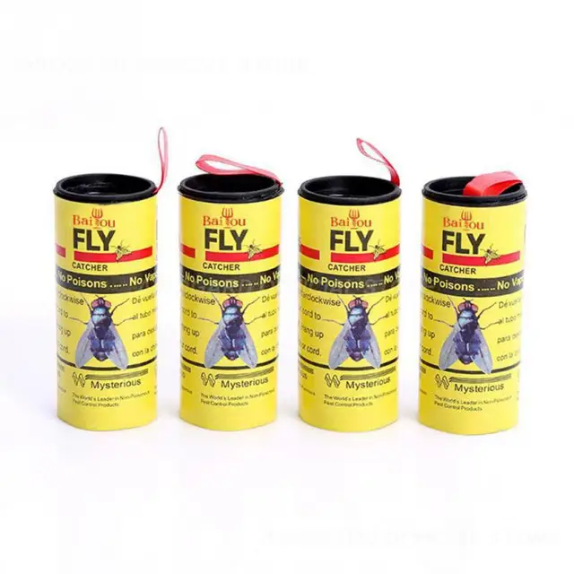 4Rolls Fly Sticky Paper Strip Mosquitos Killer Catcher Nem Mérgező Kártevőirtó Rovar Fogó - Image 2