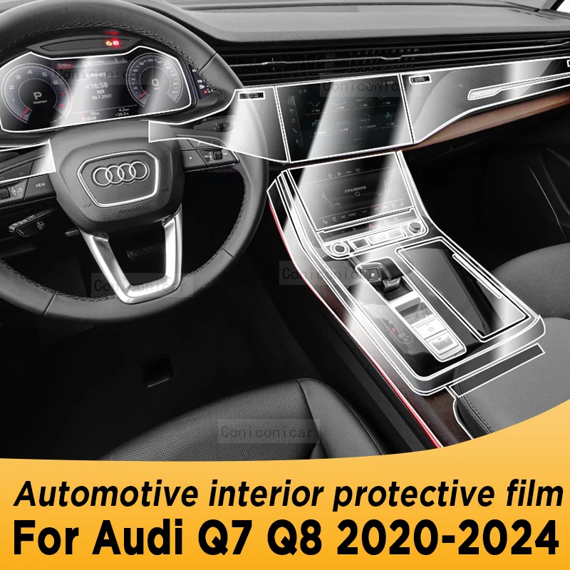 

For AUDI Q7 Q8 2020-2024 Gearbox Panel Navigation Automotive Interior Screen TPU Protective Film Cover Anti-Scratch Sticker