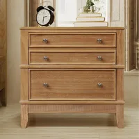 Rustic 3-Drawer Nightstand, Solid Wood End Table Stand Storage Cabinet for Bedroom/Living Room/Office/Home 2