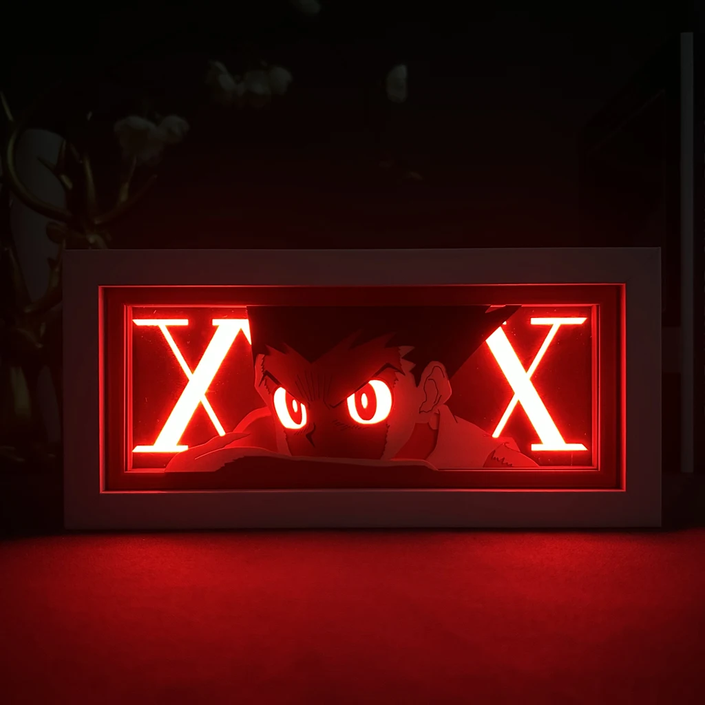 

Hunter X Hunter Gon Paper Cut Shadow Box Light for Home Decoration Table Desk Lamp Anime Light Box Manga HXH Anime Dropshipping