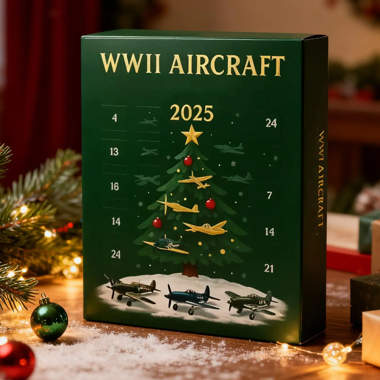 Aircraft Calendar Advent 24 Days Christmas Countdown Calendar With 24 2D Warbirds Christmas Pendant Acrylic Decorative Charm