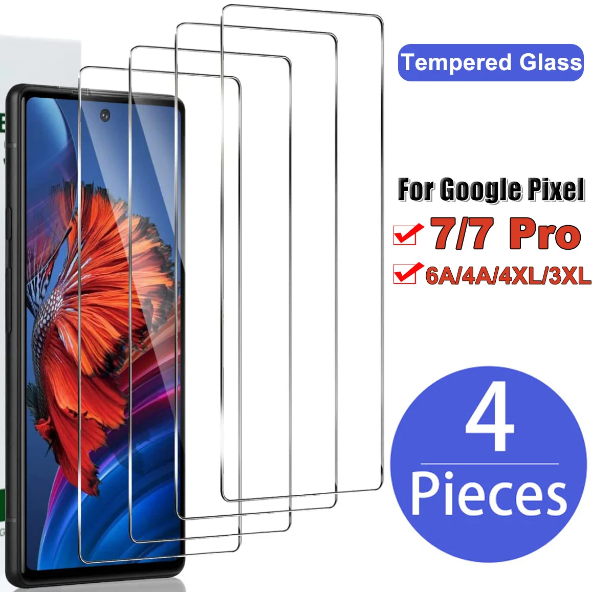 

4 шт., защитные пленки для Google Pixel 7 7 Pro 6A 4 4XL 3 3XL