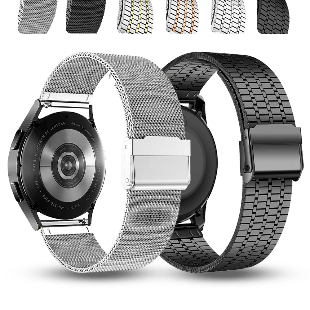 Sleek Stainless Steel Metal Watchband - 20mm/22mm Adjustable Bracelet Strap