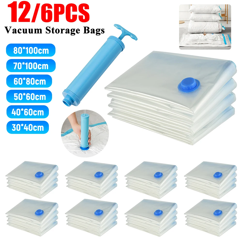 6-12PCS-Vacuum-Storage-Bags-Space-saving-Hanging-Compression-Storage ...