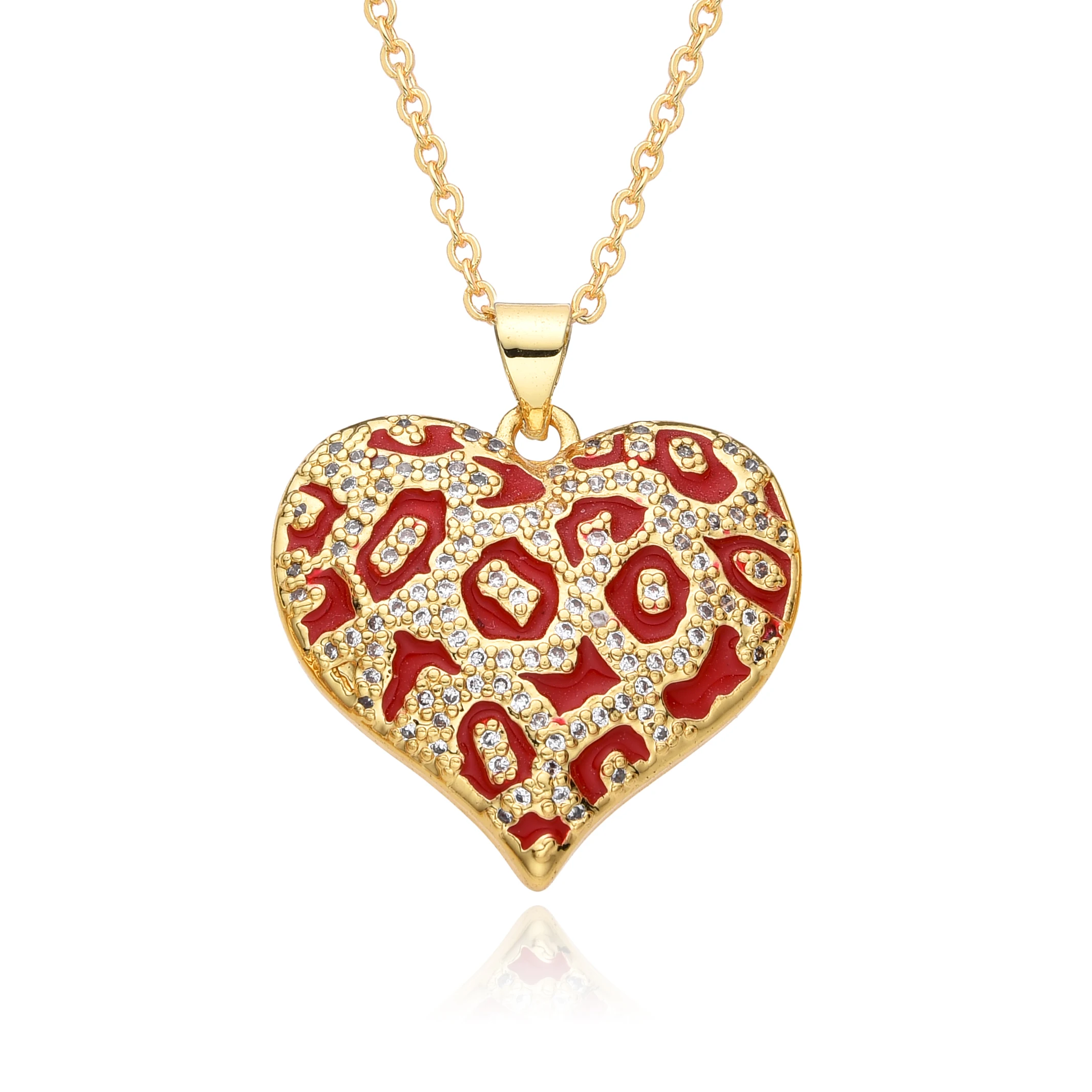 Новые ажурные Подвески Y2k в форме сердца золотого цвета, инкрустированные фианитами для женщин, ожерелье, подвеска-цепочка, DIY ювелирные аксессуары, оптовая продажа