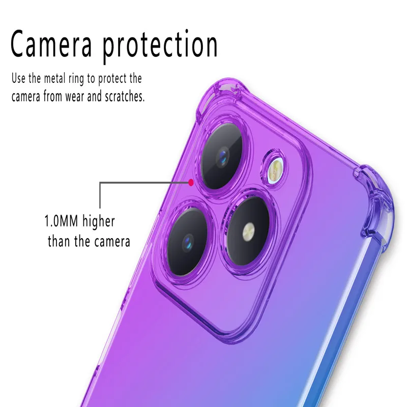 Gradient TPU Airbag Shockproof Protective Phone Case Cover