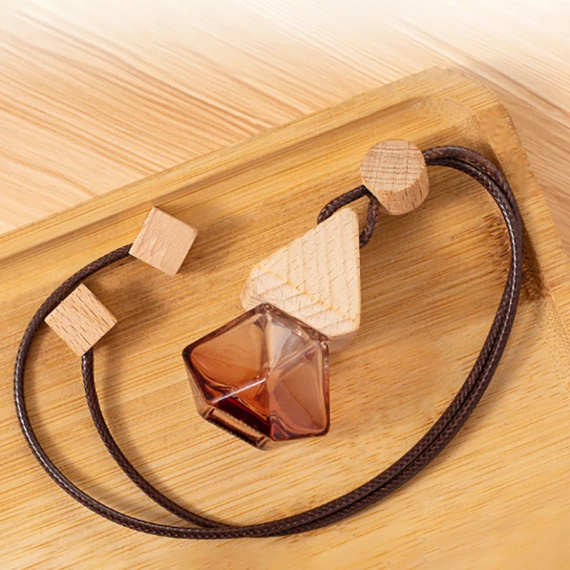 

Car Triangle Essential Oil Diffuser Fragrance Air Freshener Scent Perfume Bottle Ornament Hanging Empty Bottle Accessory