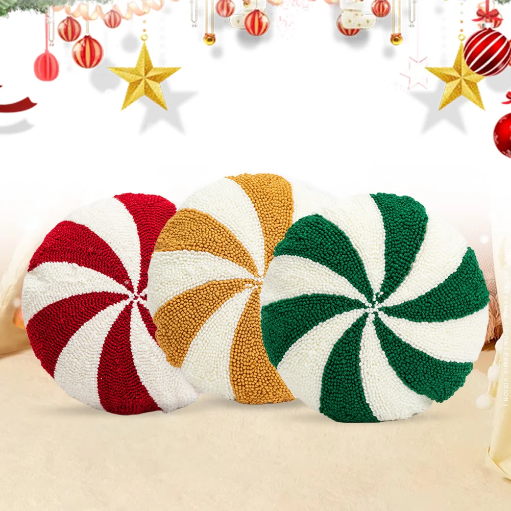 Christmas Plush Candy Cane Throw Pillow Soft Sofa Cushion Festival Heteromorphic Decorative Pillow Doll For Christmas Decoration