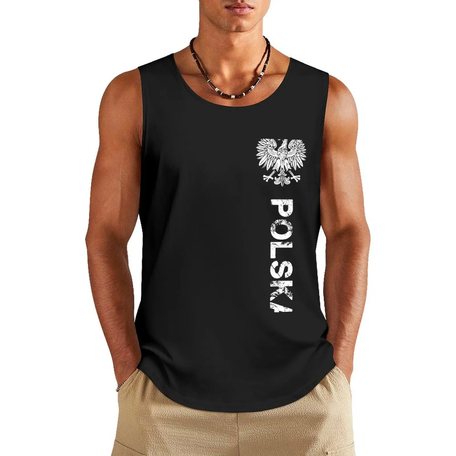 Polska Tank Top gym clothes man Man clothes for gym Men sleeveless tee gym training accessories