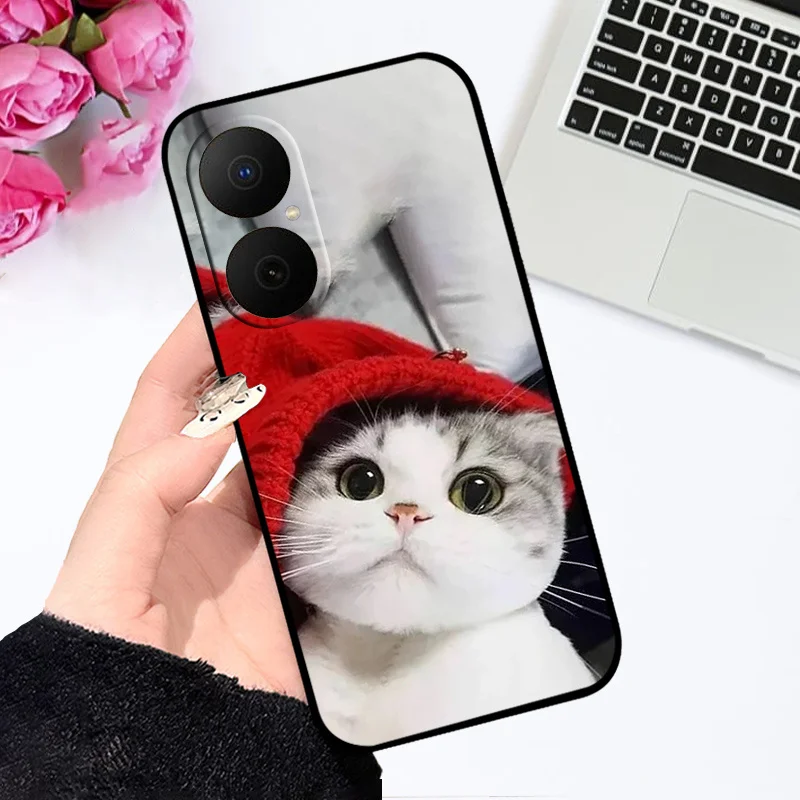 Oil Painted Silicone Back Cover - Soft Matte Protective Case for Huawei Nova Y73/Enjoy 80