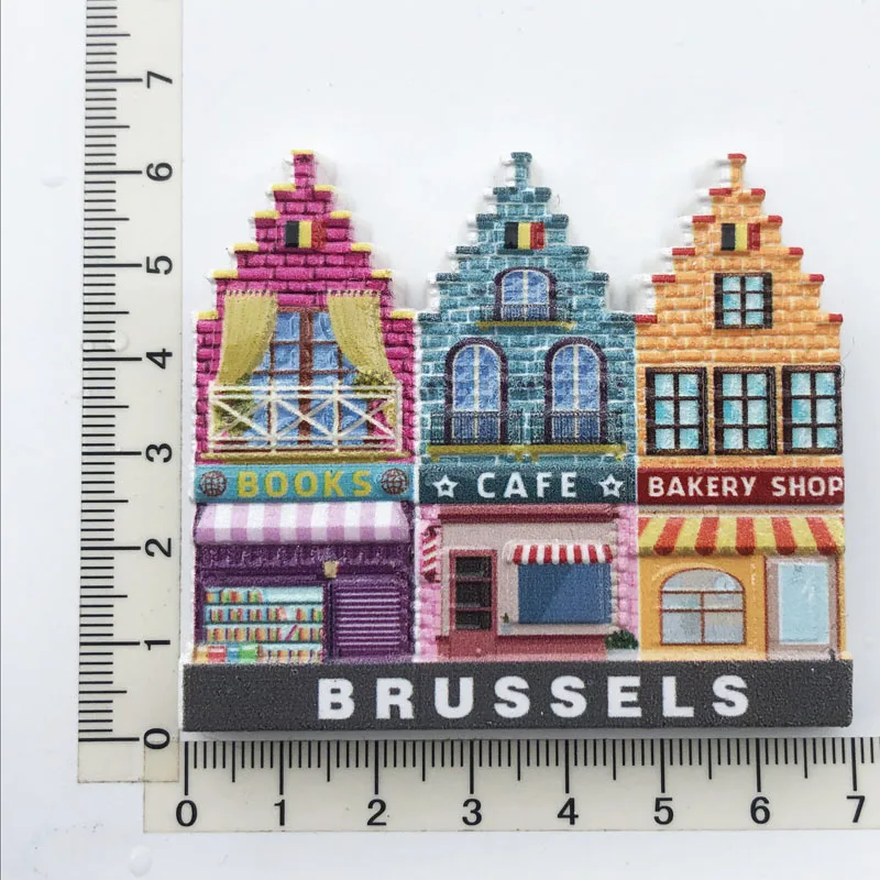 Cabin Brussels Fridge Magnet Cultural Landscape Resin Message Stickers Tourism Souvenir Decoration Crafts