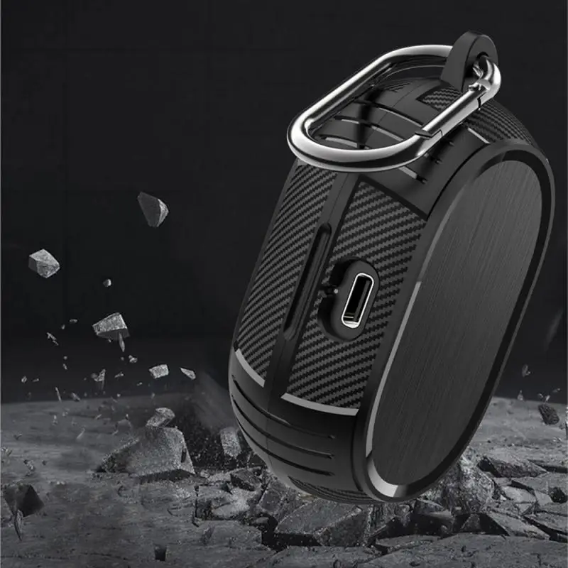 Per Jabra Elite Active 75T Custodia Di Lusso Armatura Militare Custodia In Fibra Di Carbonio Forjabra Elite 7 Active /Elite 7 Procase Con Moschettone