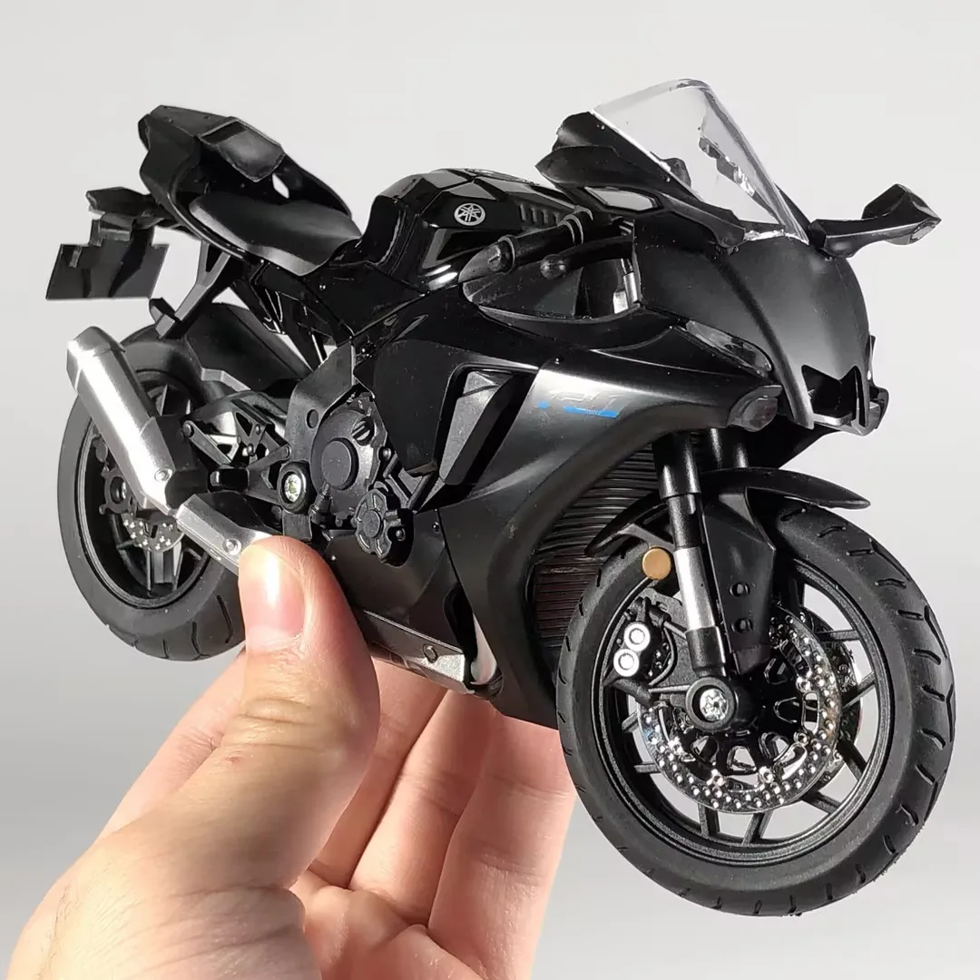 1:12 YAMAHA YZF-R1 YZFR1 합금 금속 기저귀 모델 오토바이 높은 시뮬레이션 수집 가능한 어린이 장난감 자동차 수집품 선물