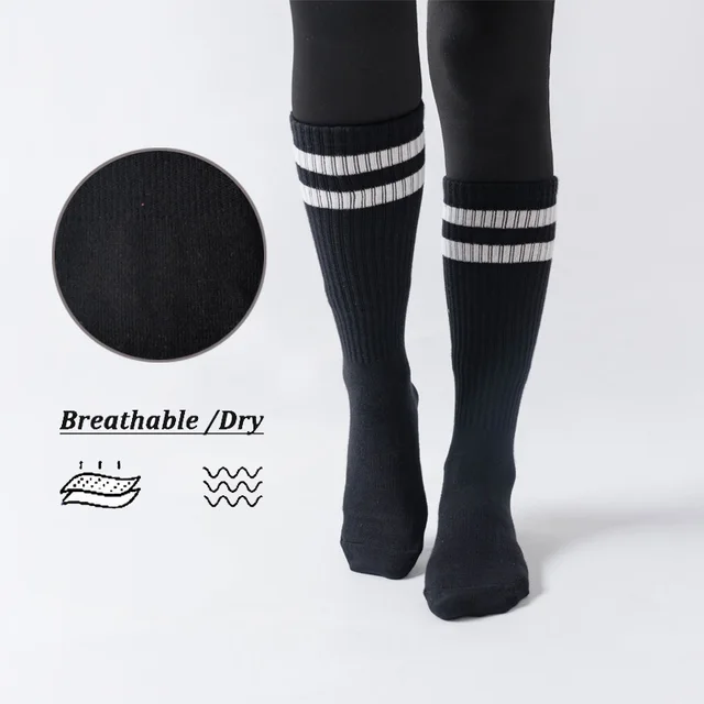 Ladies' Mid-tube Bottom Non-slip Yoga Socks Women Professional Fitness   Pilates Indoor  Floor Dance Socks for Gymnastic Ballet 2