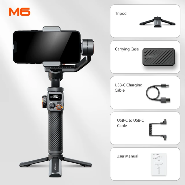Hohem iSteady M6 Handheld Gimbal Stabilizer Selfie Tripod for