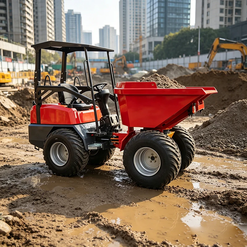 CE-Zertifizierter Elektrisch Betriebener Hydraulischer Garten- und Landschaftsbau-Transport-Mini-Raupenkipper