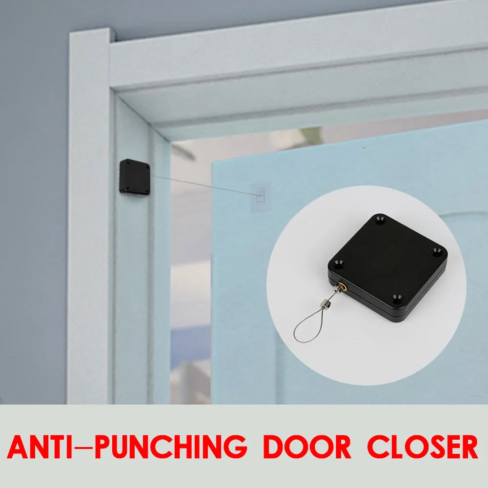 Automatic Door Closer Punch-Free Automatically Close Soft Close Door Closers Glass Closing Device Drawers Rawstring