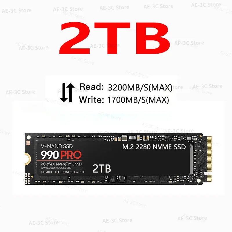 2TB 990 PRO PCIe 4.0 NVMe 4.0 M.2 2280 1TB SSD вътрешен твърд диск за лаптоп настолен компютър MLC компютър диско дуро