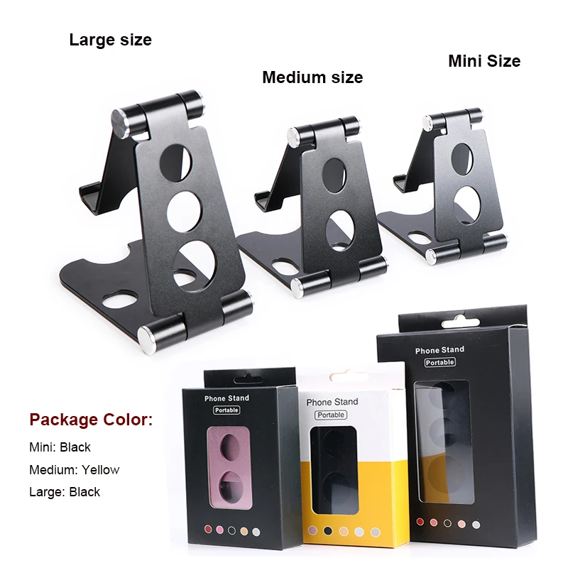 3Pcs/Lot Adjustable Universal Mobile Phone Holder Stand Metal Foldable Bracket For Office Desktop Support Tablet Aluminum Alloy